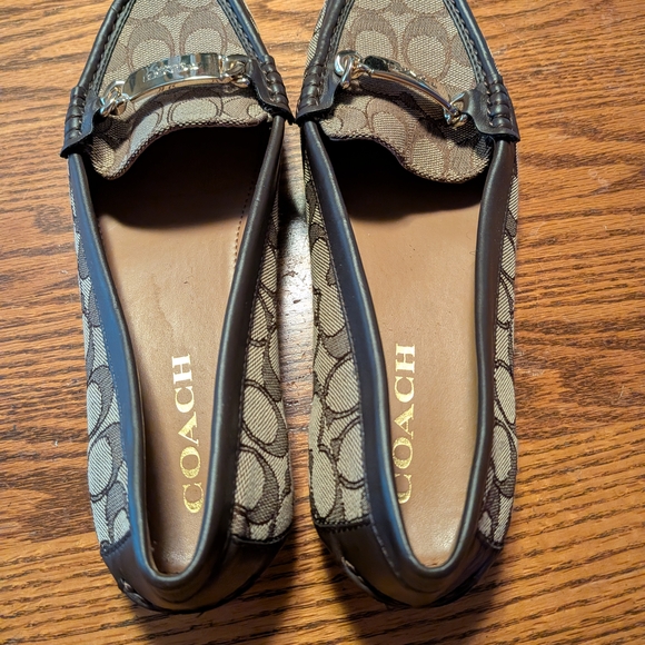 Coach Signature Pattern Brown Loafers - Picture 6 of 6
